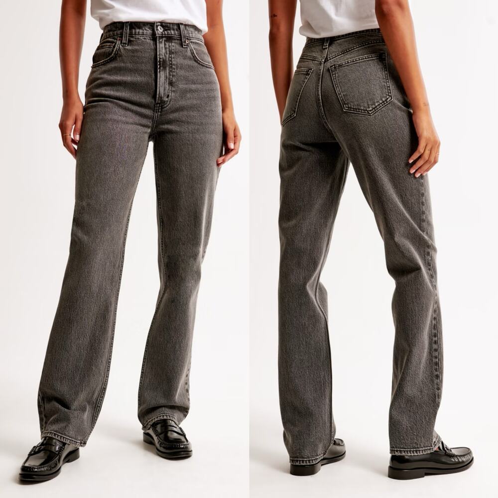 Abercrombie & Fitch Black Straight Leg Denim